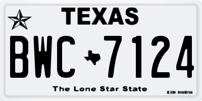 TX license plate BWC7124