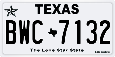 TX license plate BWC7132