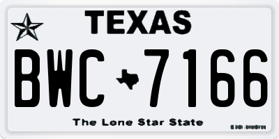TX license plate BWC7166
