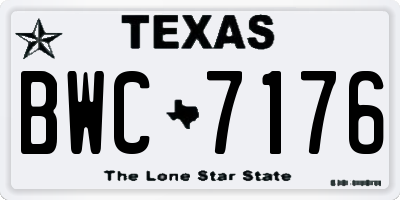 TX license plate BWC7176