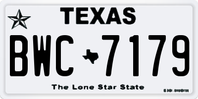 TX license plate BWC7179