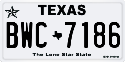 TX license plate BWC7186