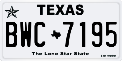 TX license plate BWC7195