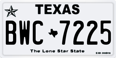 TX license plate BWC7225