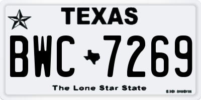 TX license plate BWC7269