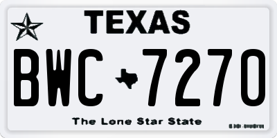 TX license plate BWC7270