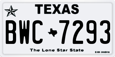 TX license plate BWC7293