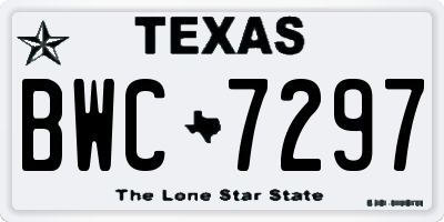 TX license plate BWC7297