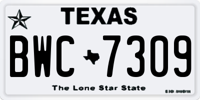 TX license plate BWC7309