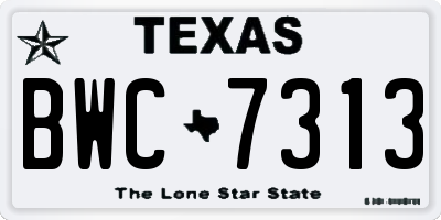 TX license plate BWC7313