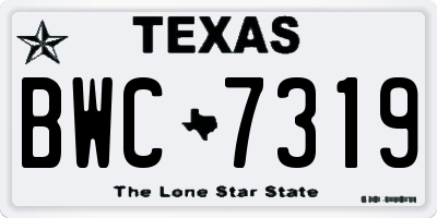 TX license plate BWC7319