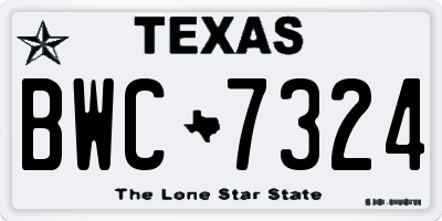 TX license plate BWC7324