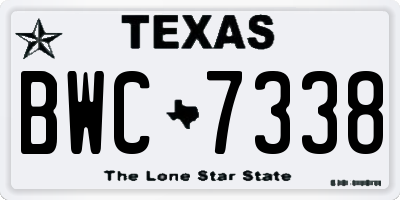 TX license plate BWC7338