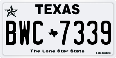 TX license plate BWC7339
