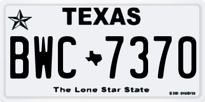 TX license plate BWC7370