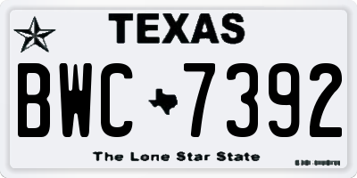 TX license plate BWC7392