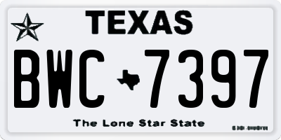 TX license plate BWC7397