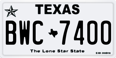 TX license plate BWC7400