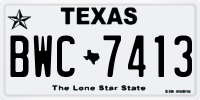 TX license plate BWC7413