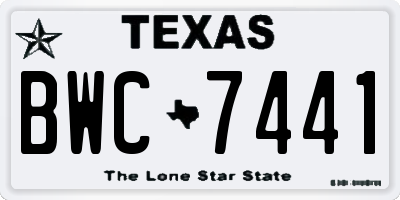 TX license plate BWC7441