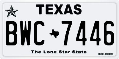 TX license plate BWC7446
