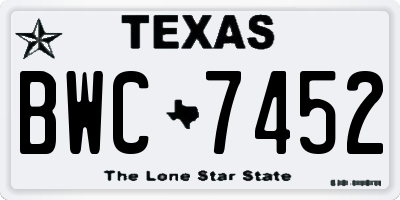 TX license plate BWC7452