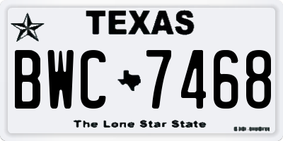 TX license plate BWC7468