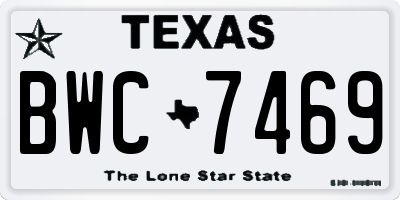 TX license plate BWC7469