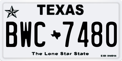 TX license plate BWC7480