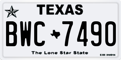 TX license plate BWC7490