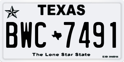TX license plate BWC7491