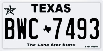 TX license plate BWC7493