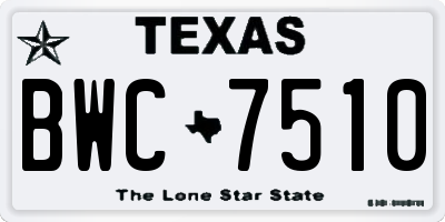 TX license plate BWC7510