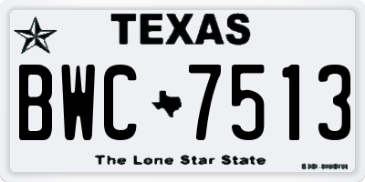 TX license plate BWC7513