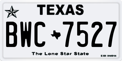 TX license plate BWC7527