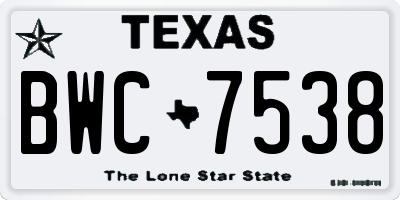 TX license plate BWC7538