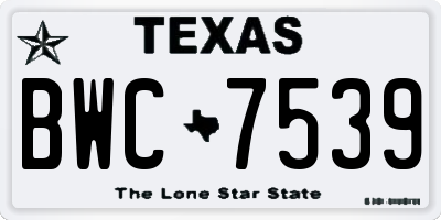 TX license plate BWC7539