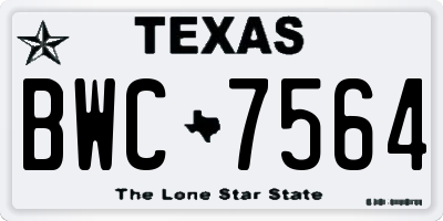TX license plate BWC7564