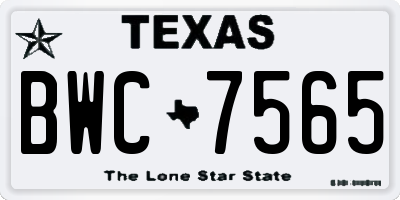 TX license plate BWC7565