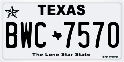 TX license plate BWC7570