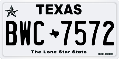 TX license plate BWC7572