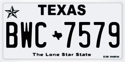 TX license plate BWC7579