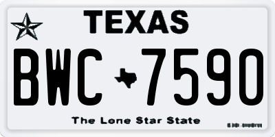 TX license plate BWC7590