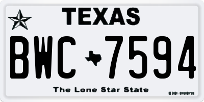 TX license plate BWC7594