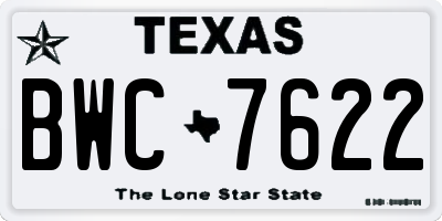 TX license plate BWC7622
