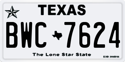 TX license plate BWC7624
