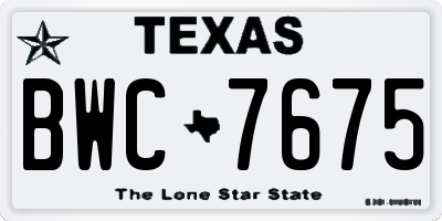 TX license plate BWC7675