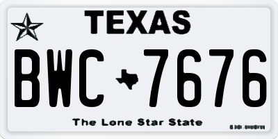 TX license plate BWC7676