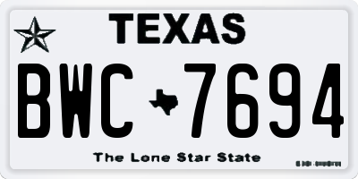 TX license plate BWC7694