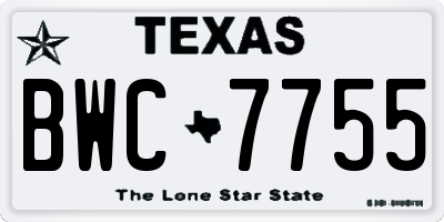 TX license plate BWC7755